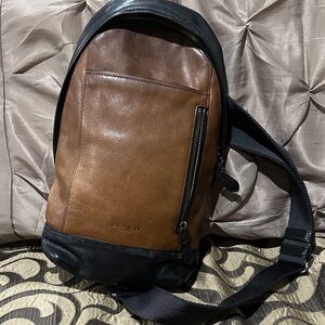 Coach Two-Tone Brown and Black Sling Bag